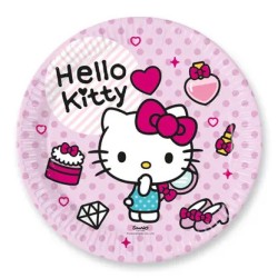 Assiettes en carton Hello Kitty Fashion 8 pièces 23 cm FSC