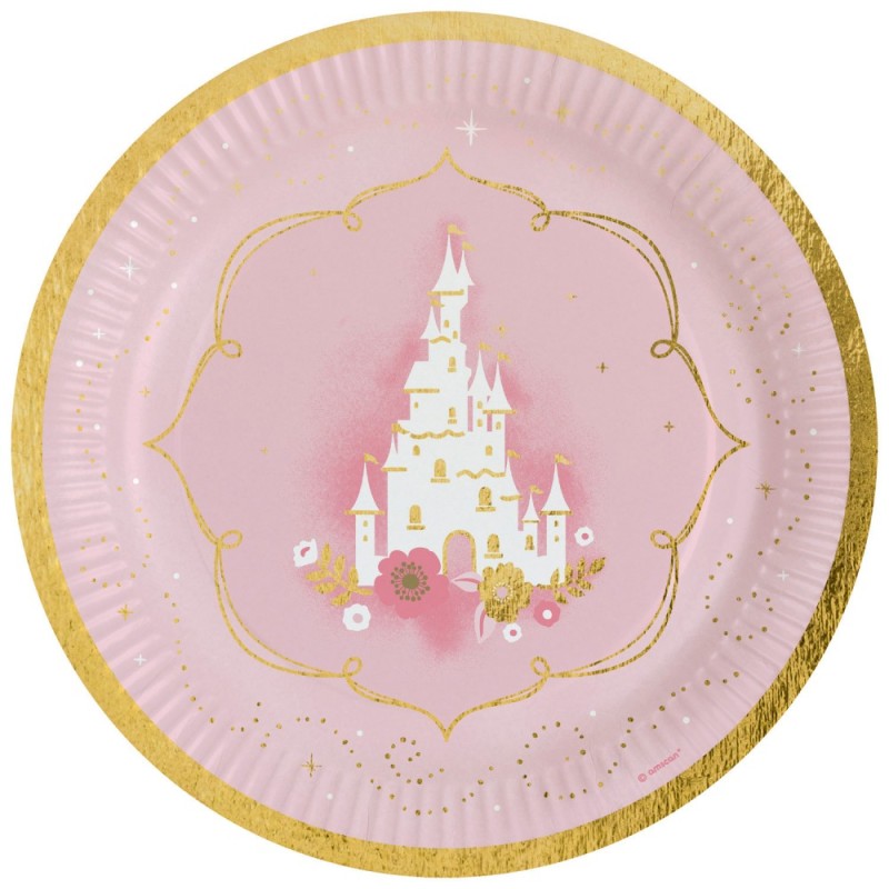 Princess Swan paper plate set of 8, 23 cm