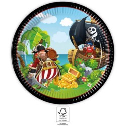 Assiettes en carton Pirate Island 8 pièces 23 cm FSC