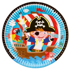 Assiettes en carton Pirate Corsaire 8 pièces 23 cm