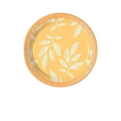 Assiettes en papier à motif de fleurs et de feuilles d'oranger, 8 pièces, 20 cm