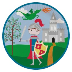 Knights Protect Knight paper plate, 8 pcs, 23 cm