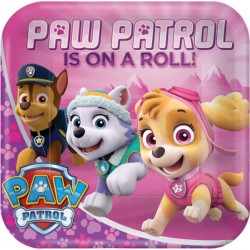 Assiettes en carton rose Paw Patrol 8 pièces 23 cm