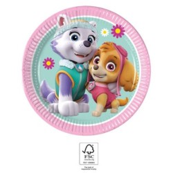 Paw Patrol Skye and Everest paper plate 8 pcs 20 cm FSC