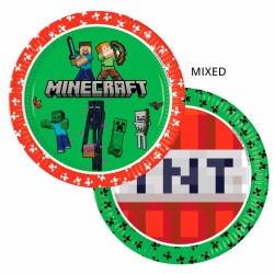 Minecraft Green paper plate 8 pcs 23 cm FSC