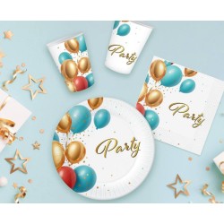 Party Balloon paper plate set of 6, 18 cm