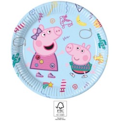 Lot de 8 assiettes en carton Peppa Pig Messy Play 23 cm FSC