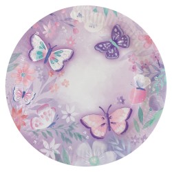 Butterfly Flutter paper plate 8 pcs 22.8 cm