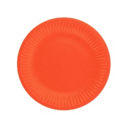 Lot de 6 assiettes en carton de couleur unie rouge, 18 cm