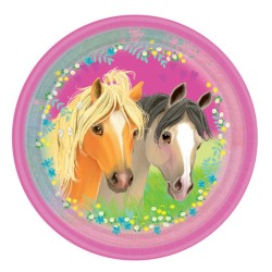 Horses Pretty Pony paper plate set of 8, 23 cm