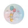 Assiettes en papier Happy Birthday avec ballons d'anniversaire et renard, 6 pièces, 18 cm