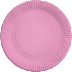 Assiettes en carton rose New Color 8 pièces 23 cm