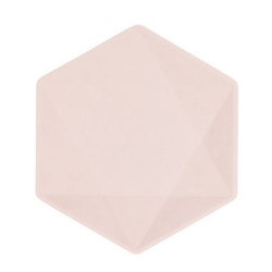 Colour Vert Decor Pink Hexagonal Flat Plate Set of 6, 15.8 cm