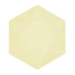 Colour Vert Decor Yellow Hexagonal Flat Plate Set of 6, 15.8 cm