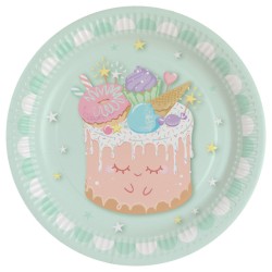 Cookie Crazy Cake Cake paper plate, pack of 8, 23 cm