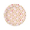 Love XOXO Pink paper plate 6 pcs 18 cm