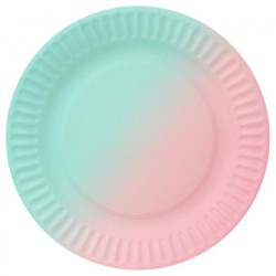 Colour Ombre paper plate 6 pcs 18 cm