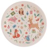 Assiettes en carton motif forêt d'hiver de Noël, 8 pièces, 23 cm