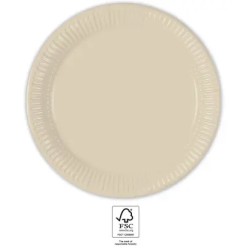 Colour Unicolour Beige, Beige Paper Plate 8 pcs 23 cm FSC