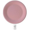 Assiettes en carton de couleur unie rose 8 pièces 23 cm FSC