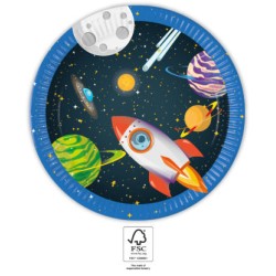 Assiettes en carton Platz Rocket Space 8 pièces 23 cm FSC