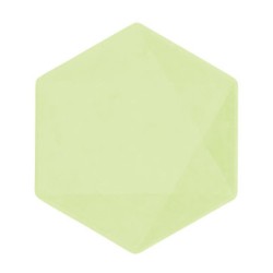 Lot de 6 assiettes hexagonales Color Vert Decor Green 15,8 cm