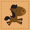 Horses Brown hand and face towel, towel 30x30cm