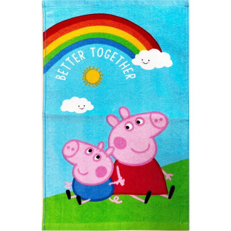 Serviette Peppa Pig Together, débarbouillette, essuie-mains 30x50 cm