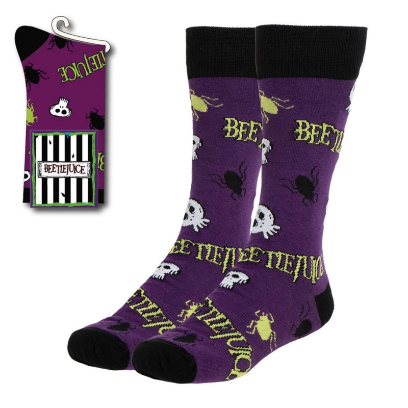 Chaussettes longues violettes Beetlejuice pour adultes 38/45