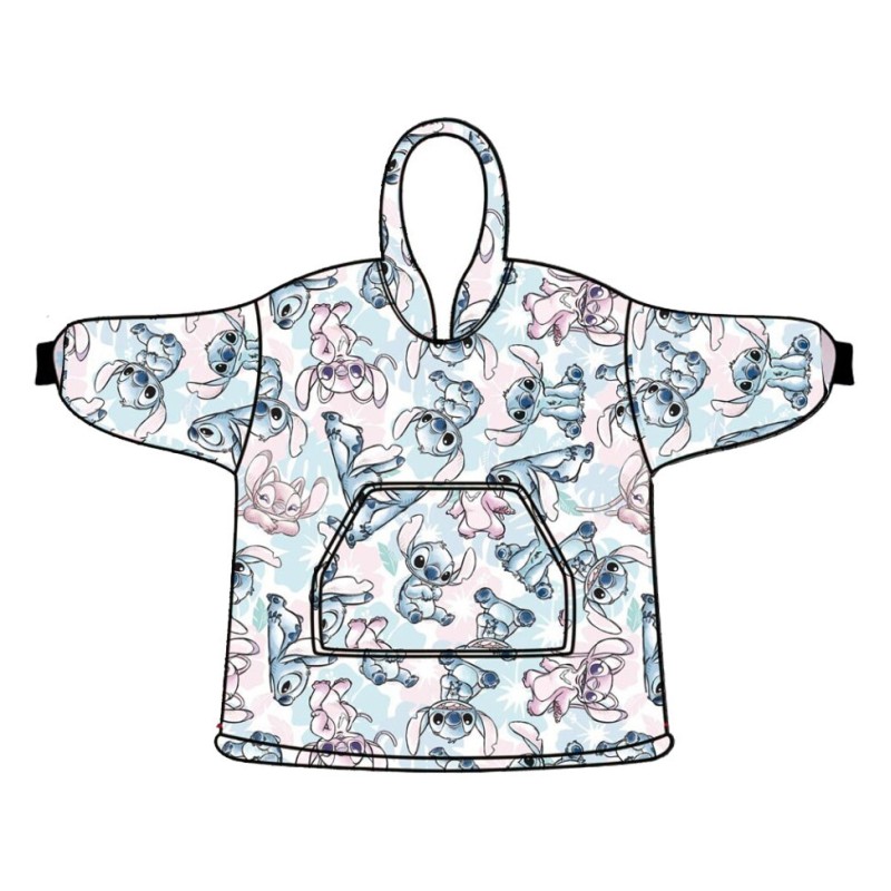 Couverture polaire poncho pour adulte Disney Lilo et Stitch Angel