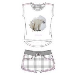 Pyjama à manches courtes pour femme Ushuaia Grey avec motif ours polaire S-XXL