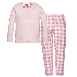 Ushuaia Pink Plaid Pink Polar Bear Women's Pajamas S-XXL