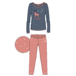 Pyjama long femme Ushuaia Dandelion avec imprimé cerf S-XXL