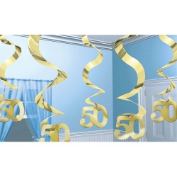 Anniversaire 50e anniversaire, décoration ruban 5 pcs. ensemble