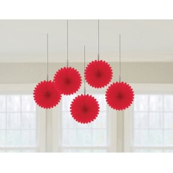 Ensemble de mini décorations suspendues de couleur pomme rouge, 5 pièces