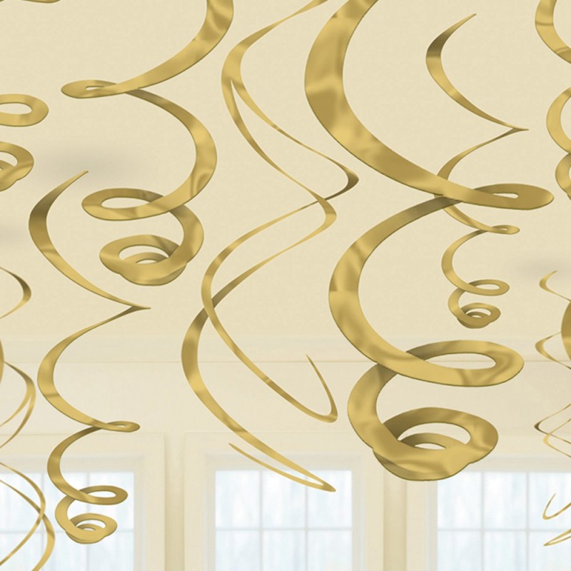 Colour Gold Gold Ribbon Decoration Set of 12