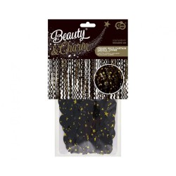 Colour B&C Gold Stars Black Star Curtain 2 m