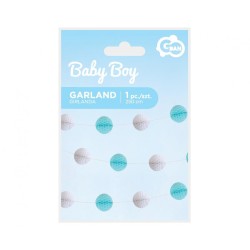 Baby Baby Boy Boy paper pom pom garland 250 cm