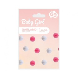 Guirlande de pompons en papier pour bébé fille 250 cm