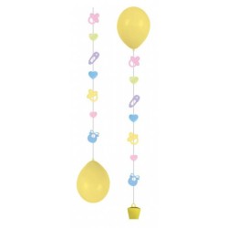 Baby balloon ribbon + balloon weight holder 3-piece set