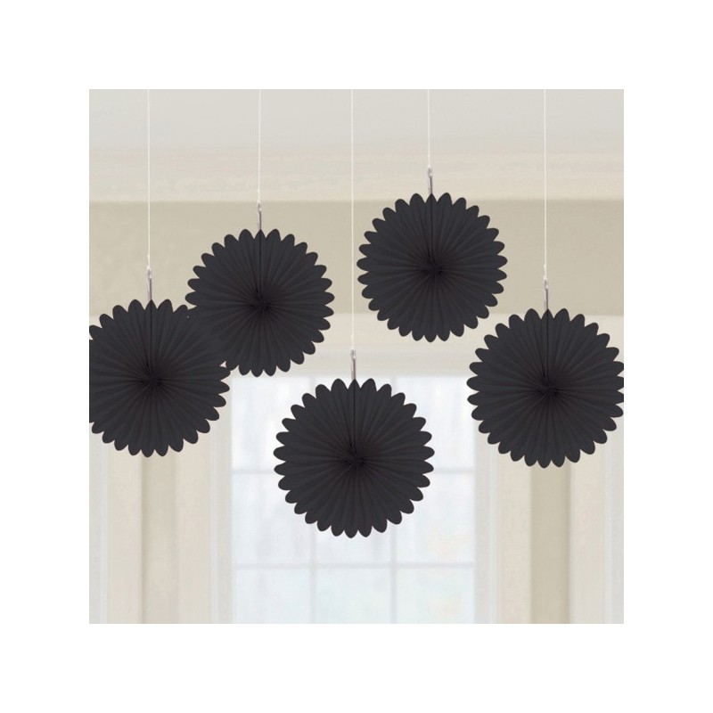 Couleur Noir, ensemble de mini décorations suspendues noires 5 pièces.