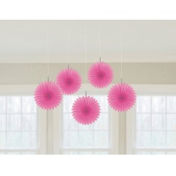 Colour Bright Pink, Pink mini hanging decoration 5 pcs set