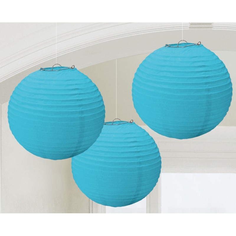 Colour Caribbean Blue, Blue Lantern Set of 3