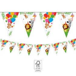 Jungle Balloons flag garland FSC 2.3 m