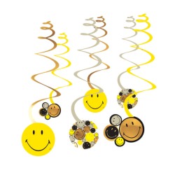 Ensemble de 6 décorations en ruban Emoji Smiley Originals