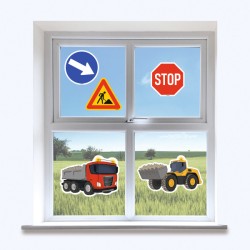 Construction Sand window sticker set of 5