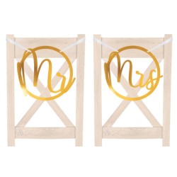 Wedding Mr and Mrs sign for chairs