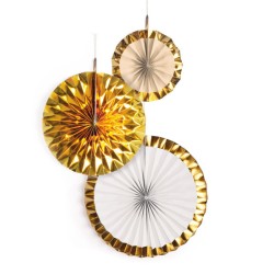 Colour Gold Brush, Gold Hanging Decoration 3-Piece Set