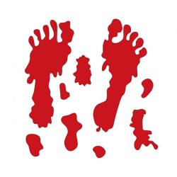 Halloween Bloody Footprint Gel Window Sticker Set