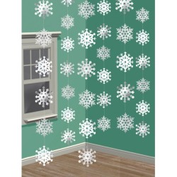 Christmas Snowflake hanging decoration set of 6